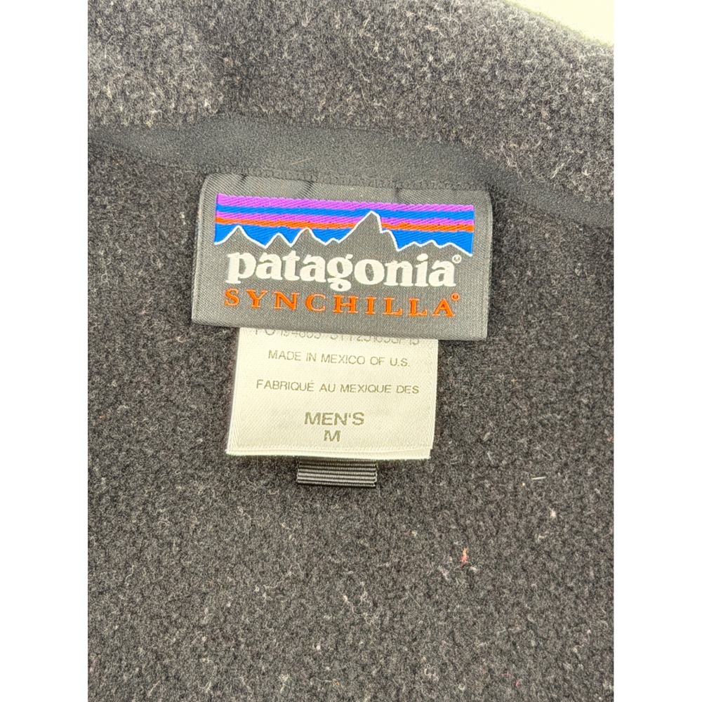 Patagonia Synchilla Fleece Vest Mens Medium Black Full Zip  Outdoor Gorpcore - Picture 4 of 5